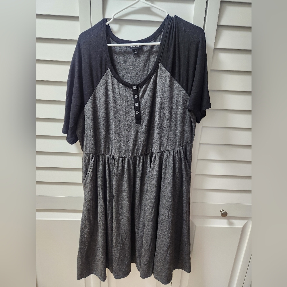 Black and Gray Raglan Dress